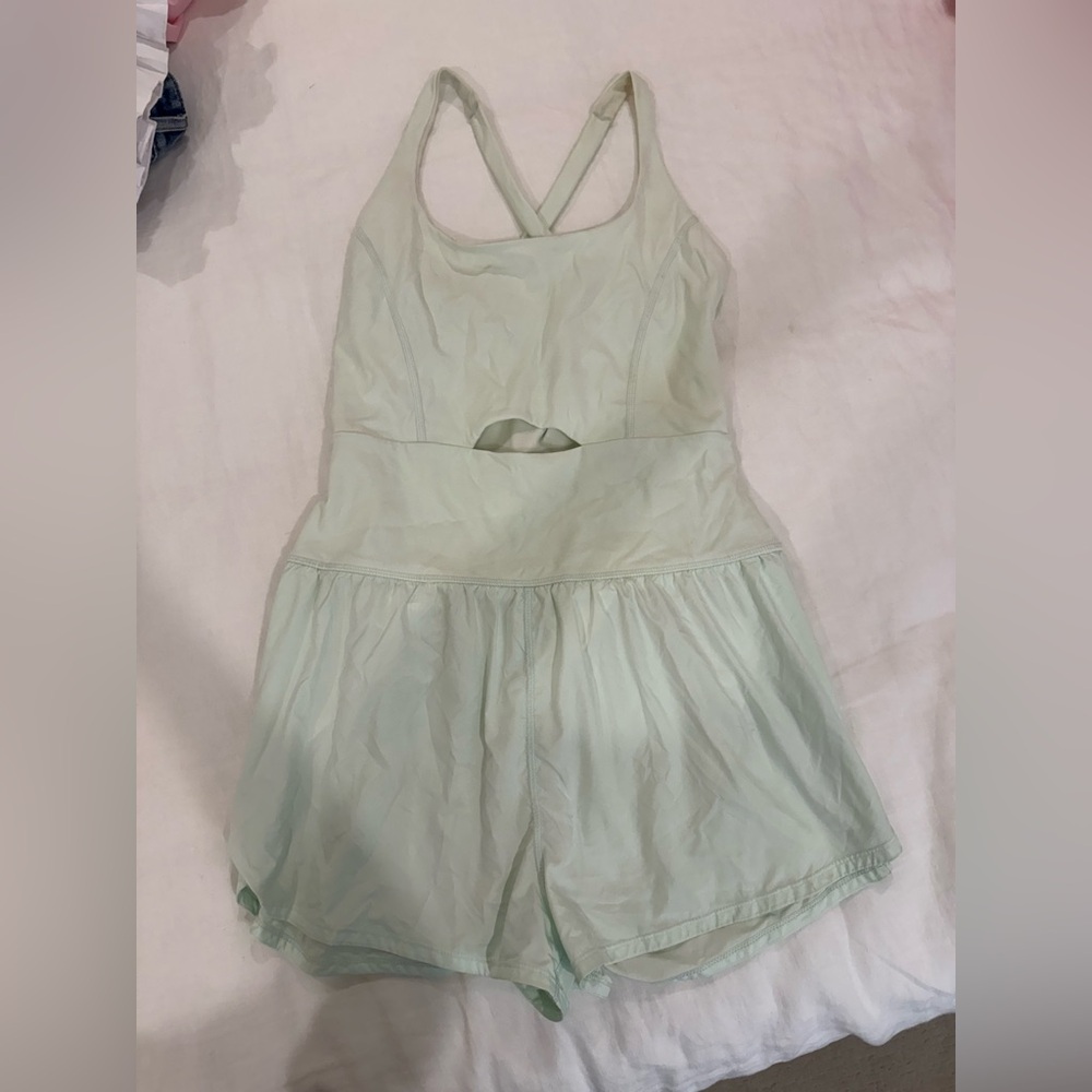 FP Movement by Free People Green Racerback One Piece with Waist Cutout